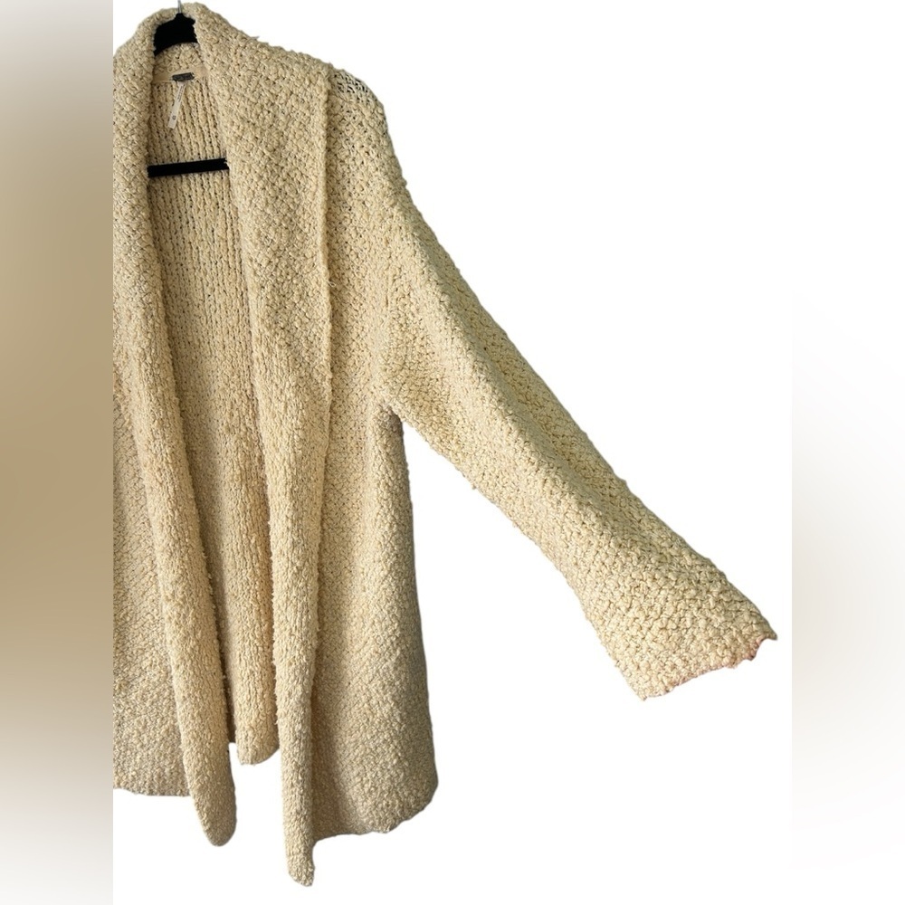 Free People Oversized Chunky Knit Cozy Teddy Fall Layering Open Cardigan XS - Picture 6 of 9